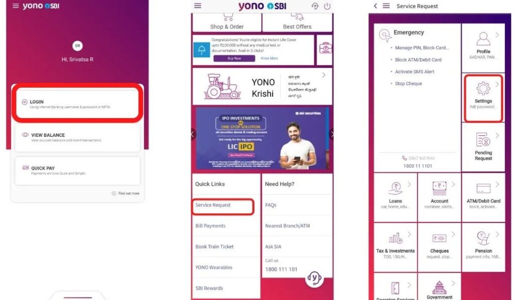 Sbi Yono Password Change